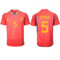 Spania Sergio Busquets #5 Fotballklær Hjemmedrakt VM 2022 Kortermet